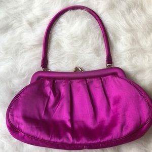 Fuchsia satin handbag